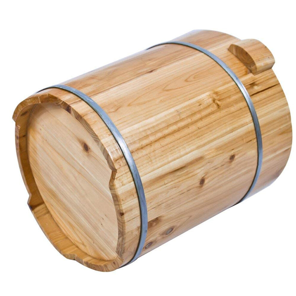 Wooden Foot Bath Tub with Heat Retention Cover, Natural Fir Soaking Basin for Home Spa Pedicure