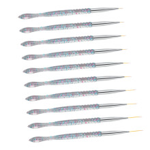 Nail Art Brush Set 2PCS UltraFine Glitter Detailing Pens with Precise Line Control for Salon or Home