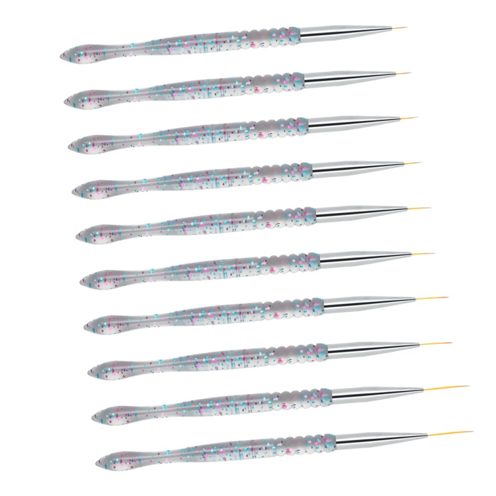 Nail Art Brush Set 2PCS UltraFine Glitter Detailing Pens with Precise Line Control for Salon or Home