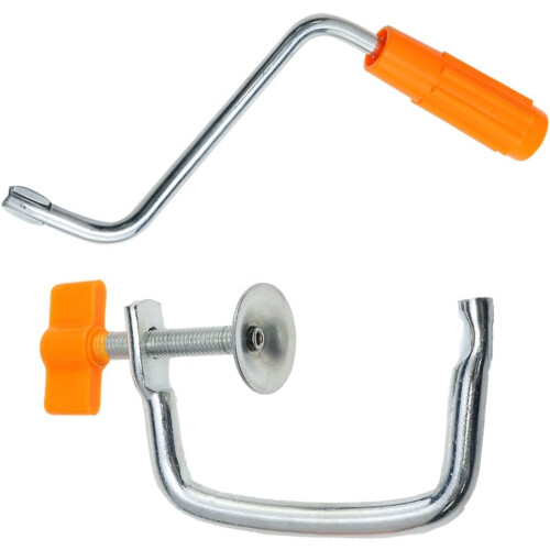 Pasta Machine Handle and Clamp Set with Ergonomic Grip – Replacement for Pasta Maker, Orange 2