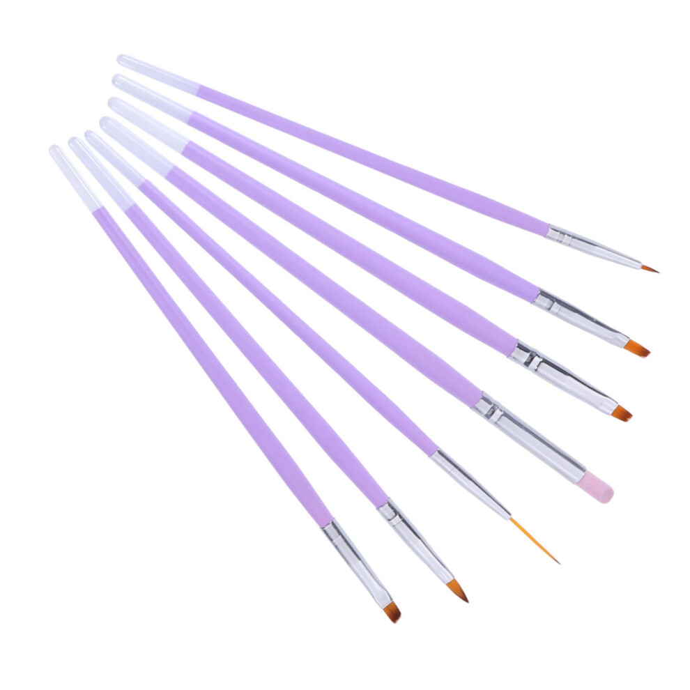 Nail Art Brush Set with Dotting Pens, 7pcs Professional Liner Brushes for Precise Salon Manicure
