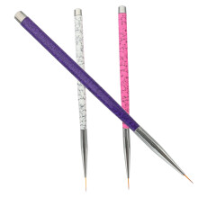 3pcs Professional Nail Art Brush Set with Fine Liner Pens for Precision Gel Polish Painting