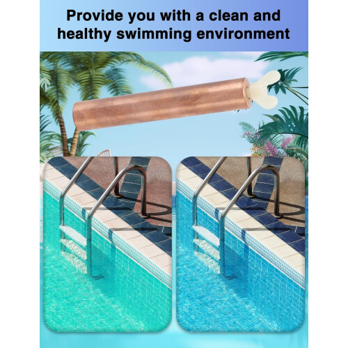 Solar Pool Ionizer Replacement Copper Anode Rod with Screws, Cost Saving, Standard Fit Size 1