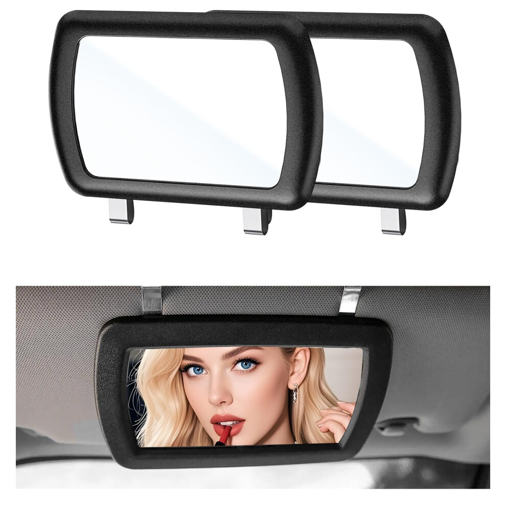 2Pcs Car Sun Visor Vanity Mirror, Hd Glass Clipon Makeup Mirror For Car, Ultrathin Scratchresistant Design 9070919563317