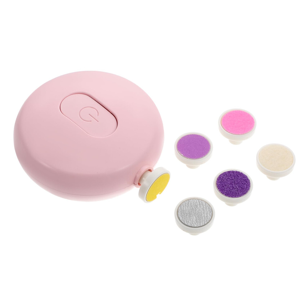 Baby Electric Nail Trimmer With 6 Polishing Heads, Safe Baby Nail File Kit For Newborns, Pink