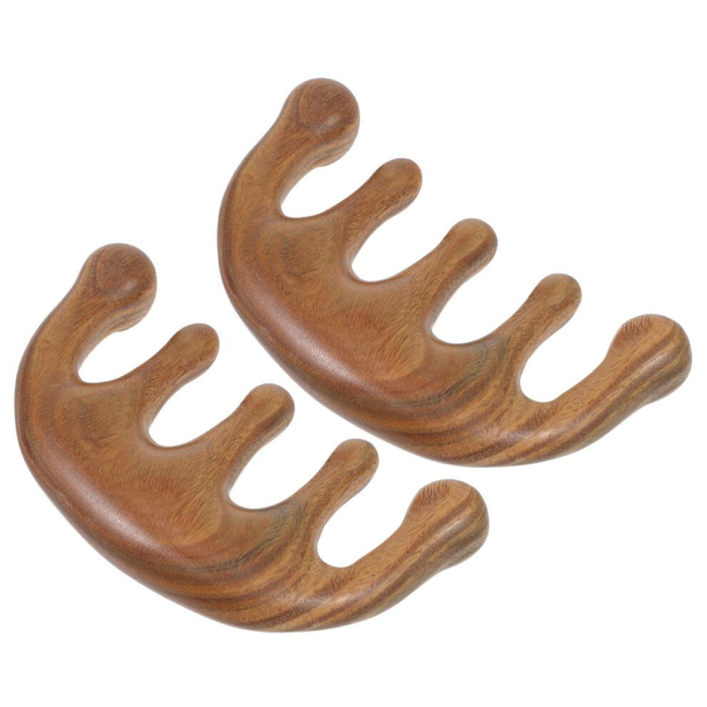 Unisex 2Pcs Verawood Wide Tooth Wooden Hair Comb For Gentle Detangling And Scalp Massage