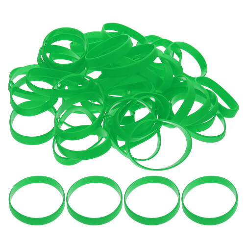 50pcs Bulk Silicone Solid Color Elastic Bracelets Events 2
