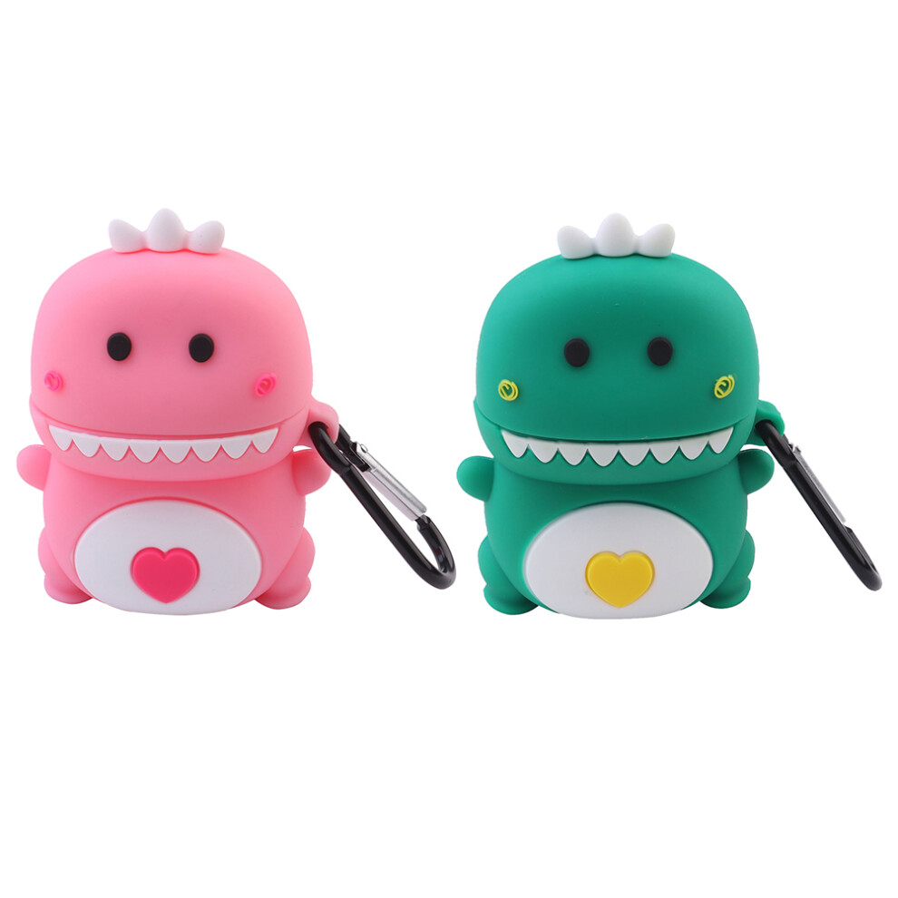 2Pcs Silicone Dinosaur Earphone Case Cover Compatible With Apple 1/2 3072553770218