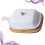 White Ceramic Butter Dish with Lid and Handle for Elegant Home or Hotel Table Serving 5