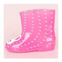 Durable Pink Cartoon Rain Boots for Kids Waterproof PVC Footwear