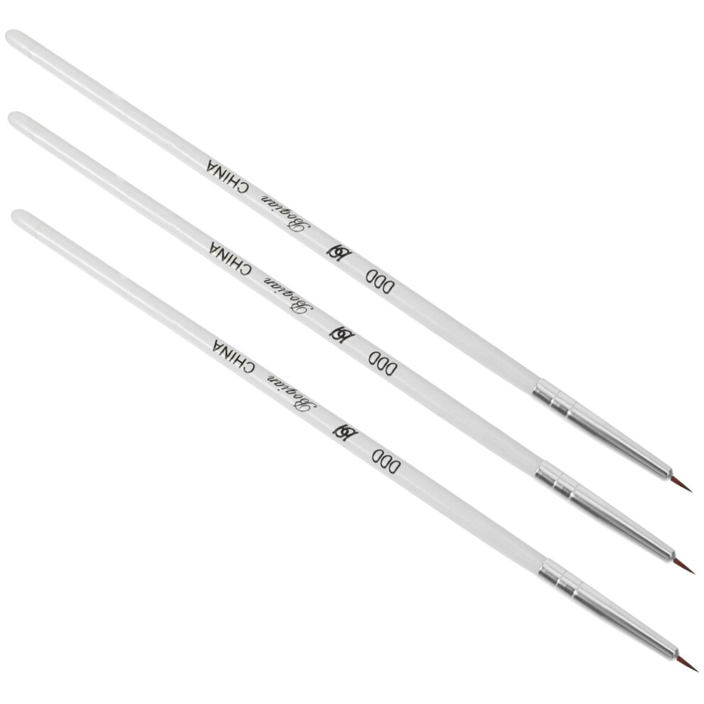 3pcs Professional Nail Art Brush Set with Precision Liner Tip for Fine Manicure Designs