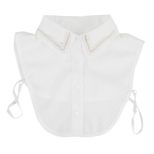 Beaded Collars For Women White Polyester 1pcs