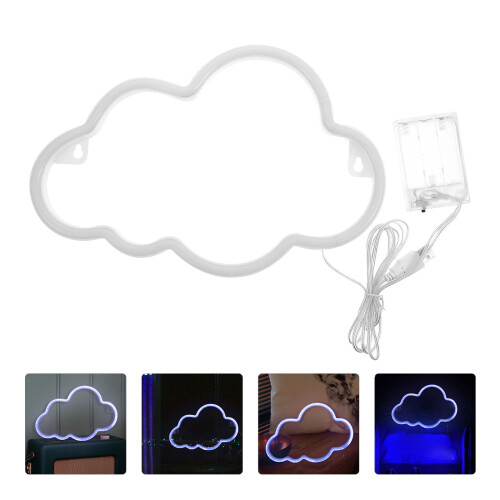 1Set Blue Pc LED Party Neon Light Cloud Shape Decorative Night Lamp 1