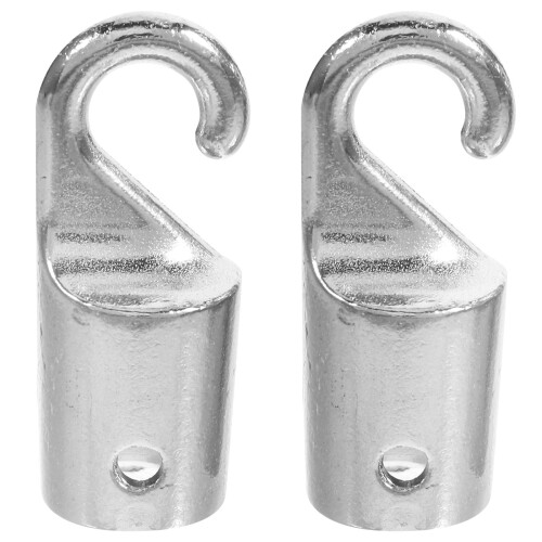 2Pcs Silver Alloy Blind Rod Hooks Replacement Parts for Curtains 2