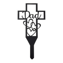 Cemetery Stake Iron Dad Design Outdoor Decor 1set 12x6in
