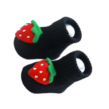 Black Baby Floor Socks Anti-Slip Cotton Stockings for Toddlers