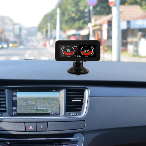 Black Car Inclinometer Digital Display Vehicle Level Meter Abs+pc 2