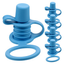 5Pcs Durable Blue Silicone Toddler Water Bottle Tops Spill-Proof Spout