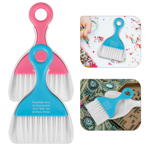 2Ensembles Support De Perles Avec Brosse Compacte En Plastique Coloré 2