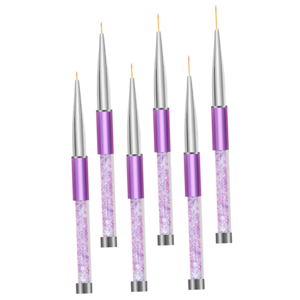 6pcs Nail Art Brushes and Pens Set with Precise Detailing Tips for Professional Nail Design