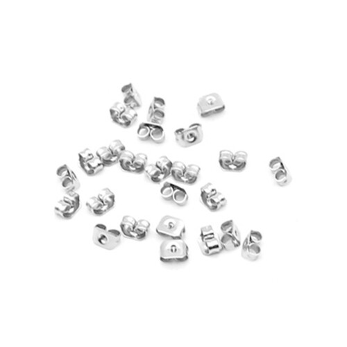500Pcs Silver Stainless Steel Earnuts Secure Ear Stopper Earring Backs 2