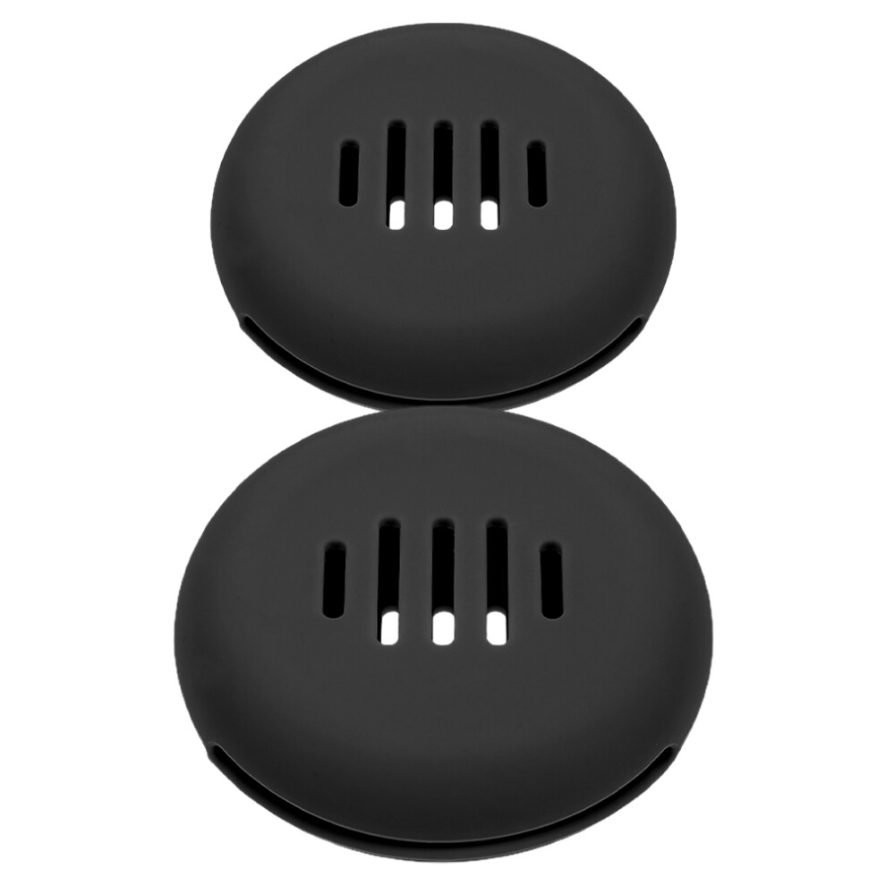 Villcase Black 2Pcs Silicone Makeup Sponge Holder Travel Case Large Capacity