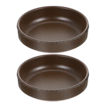 2Pcs Brown Dinner Seasoning Dishes Compact Kitchen Plates