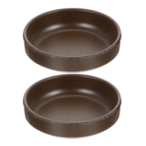 2Pcs Brown Dinner Seasoning Dishes Compact Kitchen Plates