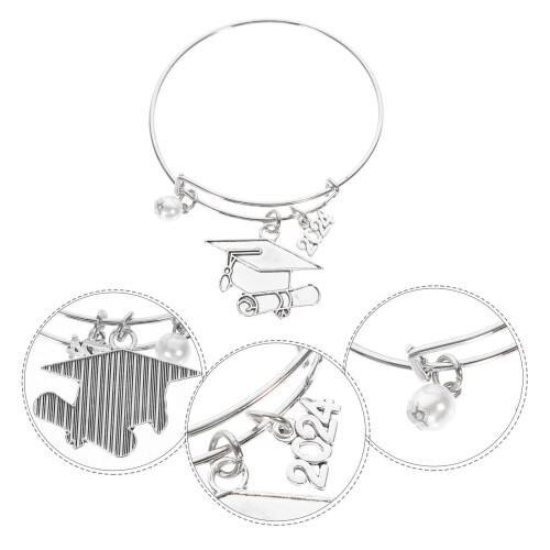 Lightweight Silver Bangle Bracelet for College Graduates 1