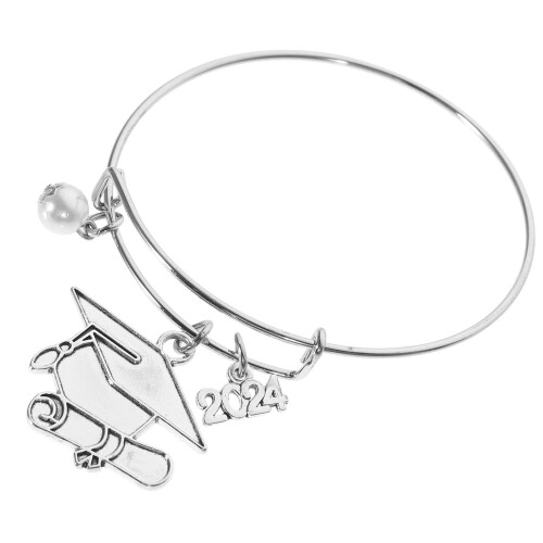 Lightweight Silver Bangle Bracelet for College Graduates 2
