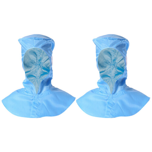 2Pcs Working Shawl Cap Blue Durable Anti-Static Hat with Ear Mesh