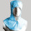 2Pcs Working Shawl Cap Blue Durable Anti-Static Hat with Ear Mesh 9