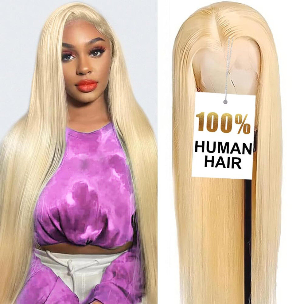 613 Blonde 13x6 Lace Front Wig Human Hair 26 Inch HD Lace Frontal with Baby Hair 180% Density