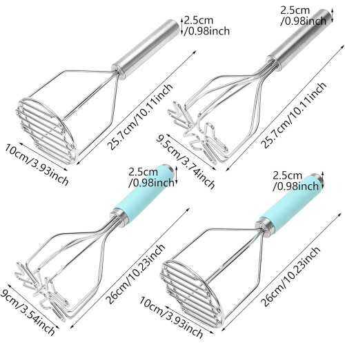 Stainless Steel Potato Masher with Ergonomic Handle for Efficient Vegetable Mashing 1