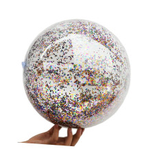3Pcs Inflatable Beach Balls with Glitter Sequin Design for Pool Party, Birthday and Outdoor Play