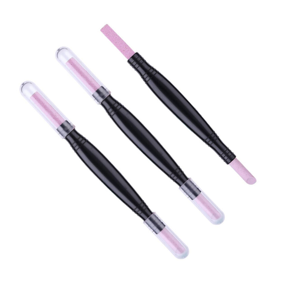 Manicure Kit for Women with DoubleEnd Nail File Buffer Pen and Exfoliating Cuticle Stick Set