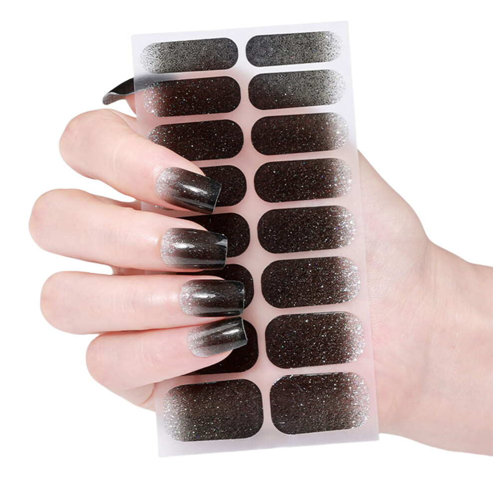 Cat Eye Nail Strips with Glittering Magnetic Gel Finish, Easy Peel SalonStyle Manicure