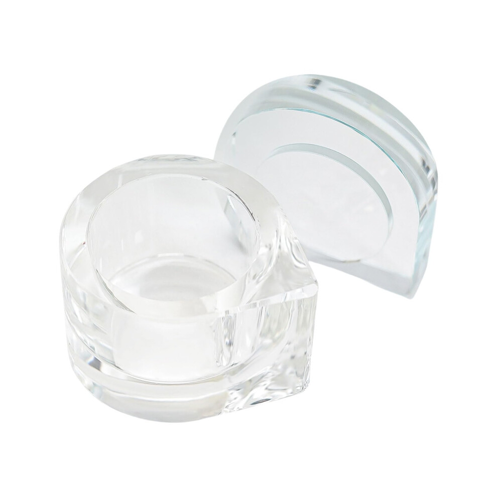 Crystal Glass Dappen Dish with Lid for Acrylic Nail Monomer and Brush Cleaning