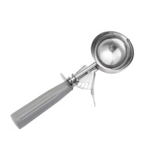 Stainless Steel Ice Cream Scoop with Ergonomic Grip for Desserts Melon Cookies Muffins Gray