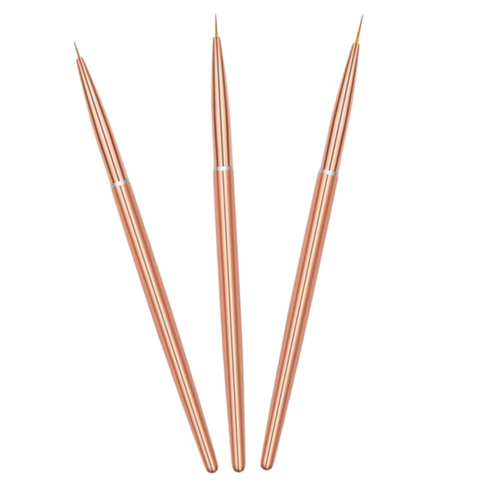 3pcs Professional Nail Art Brush Set for Precise Detailing and Manicure Liner Drawing