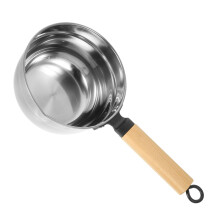 Stainless Steel Ladle with Ergonomic Wooden Handle, Large Capacity Scoop for Soup and Gardening