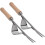 2Pcs Garden Hand Weeder Stainless Steel Rustproof Beech Handle Easy Weed Removal Tool 3