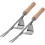 2Pcs Garden Hand Weeder Stainless Steel Rustproof Beech Handle Easy Weed Removal Tool 2