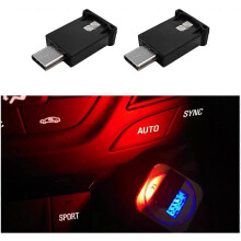 2 PCS USB Typ C LED-Umgebungslicht, 8 Farben RGB Dynamischer Farbverlauf Helligkeit Innenraum