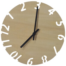 Wooden Outdoor Wall Clock Decorative Garden Wall Clock Round Shape Bedroom Living Office