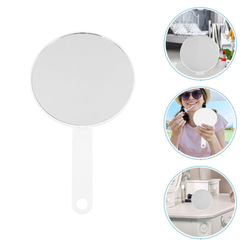 White Plastic Makeup Mirror Foldable Desk Mirror for Ladies 2