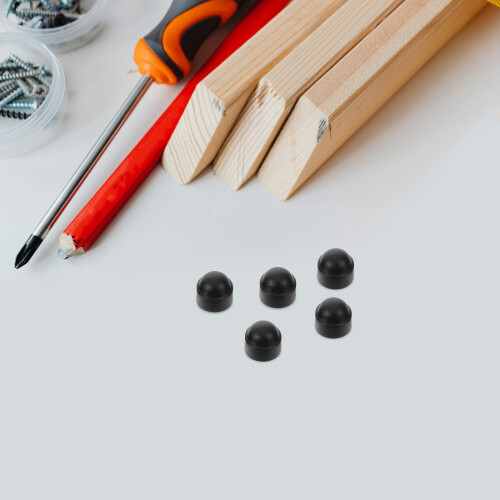 25Pcs Black Plastic Bolt Nut Caps Easy-Install Protective Screw Covers 2
