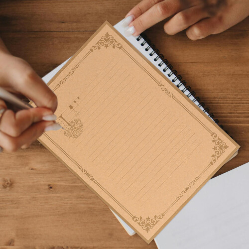 80Pcs Elegant Light Brown Letter Paper Pack Blank Retro Writing Paper 2