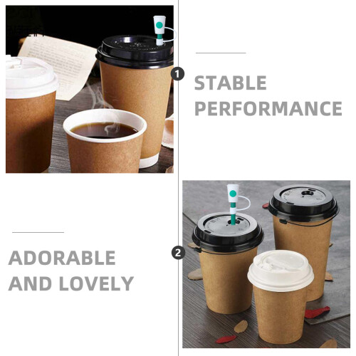 3Pcs Green Silicone Straw Covers Cute Straw Protectors Splash Proof 2