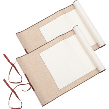 2Pcs Light Yellow Calligraphy Blank Scroll Rice Paper for Painting Use